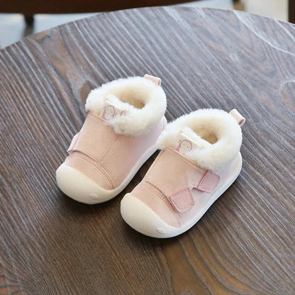 Bottines Bébé – Cuir Suédé & Doublure Chaude – Modèle Flocon