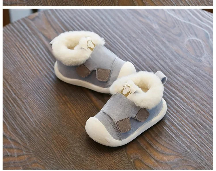 Bottines Bébé – Cuir Suédé & Doublure Chaude – Modèle Flocon