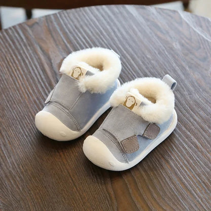 Bottines Bébé – Cuir Suédé & Doublure Chaude – Modèle Flocon
