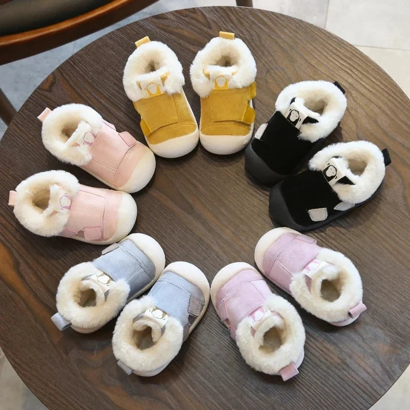 Bottines Bébé – Cuir Suédé & Doublure Chaude – Modèle Flocon