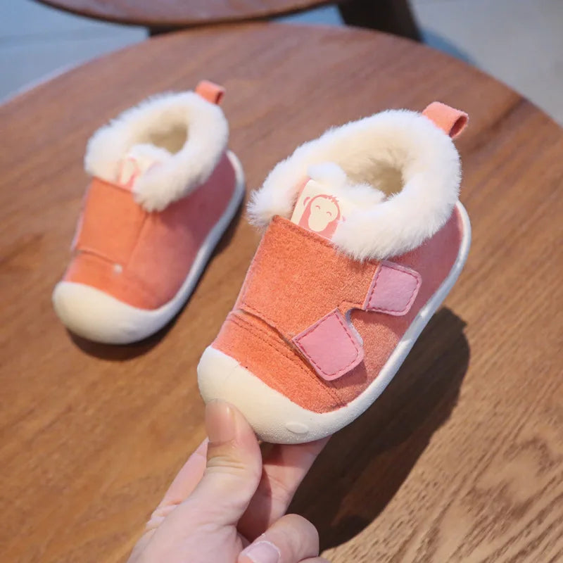 Bottines Bébé – Cuir Suédé & Doublure Chaude – Modèle Flocon