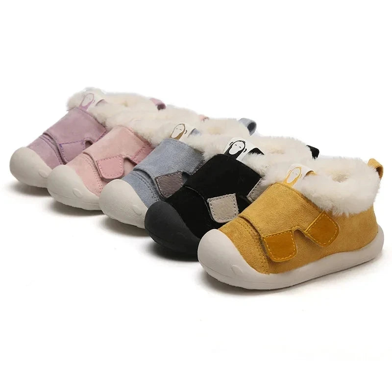 Bottines Bébé – Cuir Suédé & Doublure Chaude – Modèle Flocon