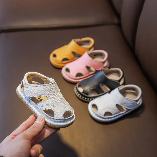 Sandales Bebe Premiers Pas en Cuir – Souples, Antiderapantes & Ultra Confort - Modele Dune