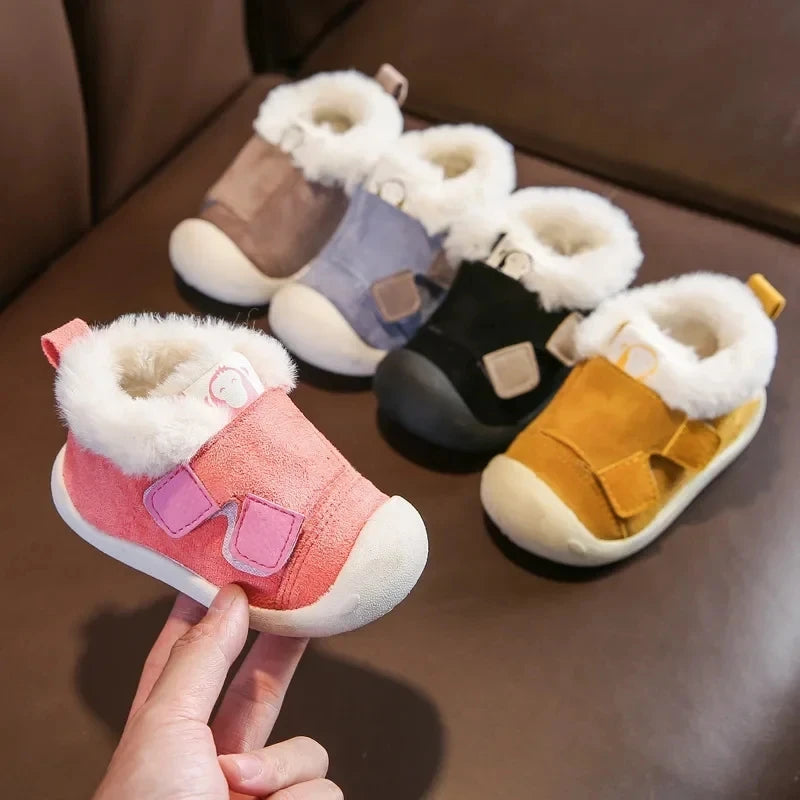 Bottines Bébé – Cuir Suédé & Doublure Chaude – Modèle Flocon