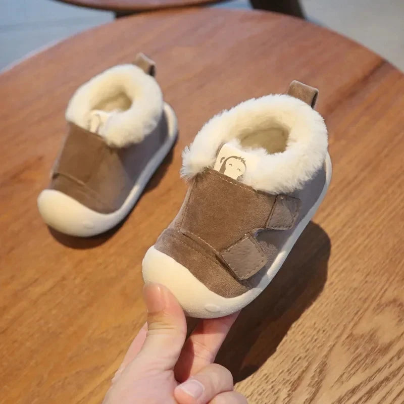 Bottines Bébé – Cuir Suédé & Doublure Chaude – Modèle Flocon