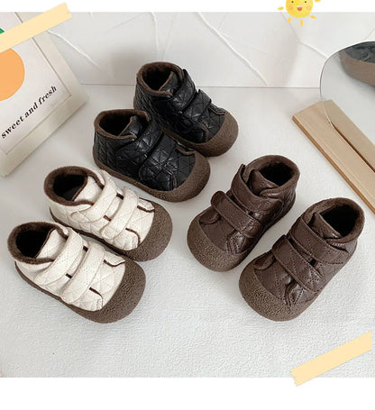 Bottines Bébé en Cuir – Chaudes, Légères & Antidérapantes– Modèle Chêne