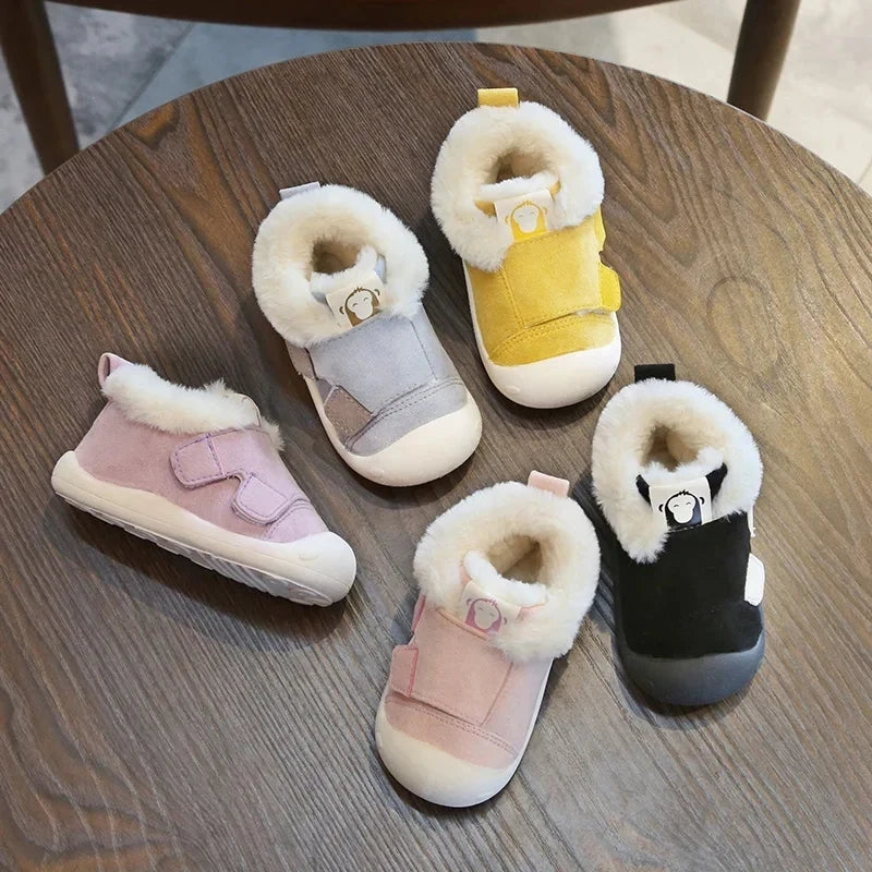 Bottines Bébé – Cuir Suédé & Doublure Chaude – Modèle Flocon