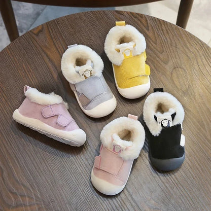 Bottines Bébé – Cuir Suédé & Doublure Chaude – Modèle Flocon